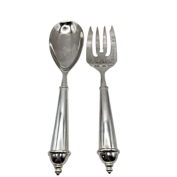 Towle Copenhagen Silverplated Serving Spoon & Fork Set Velvet Gift Box - Picture 12 of 12